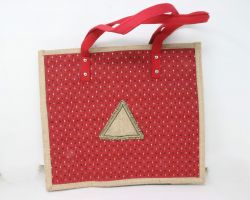 Handmade Jute bag for marketing and moving red colour