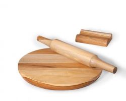 Chakla belan neem wood pastry board and roller