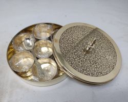 Brass masala box meenakari  peetal ki masaldani