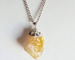 Natural citrine stone pendant Citrine Locket