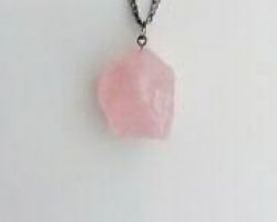 Rose quartz raw rough pendant