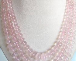 Rose quartz necklace 3 line