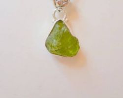 Peridot rough pendant natural raw peridot pendant