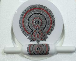 Marble designed roller pin board marble meenakari design chakla belan