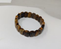 Bracelet tiger eye natural bracelet capsule cut