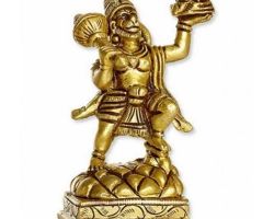 Brass Hanuman idol standing peetal Hanuman murti brass Hanuman statue 3 inches