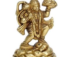 Brass Hanuman idol peetal ki Hanuman murti brass Hanuman statue 5.5 inches