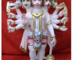 Panchmukhi Hanuman idol in marble stone marble ke Panchmukhi Hanuman ji 5 inches