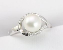 Silver pearl ring pure pearl ring in silver and jerkin