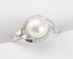 Silver pearl Ring Chandra Moti Ring pearl ring in silver and jerkin