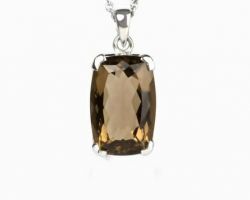 Smoky quartz pendant natural smoky silver pendant