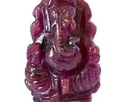 Manik Ganesh idol 4cm natural ruby Ganesh idol natural Manik stone Ganesh murti