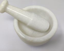 White marble kharal musal white fine shiny marble mortar and pestle big size
