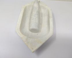 Marble kharal okhli musli flat style big mortar and pestle