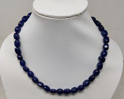 Natural blue stone necklace natural blue jade stone necklace