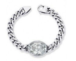 White sapphire silver bracelet natural white topaz bracelet