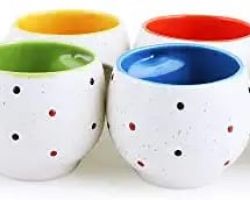 Tea cup ceramic tea mug  tea cup dot design set of 6