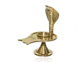 Shivling stand brass Shiv lingam stand with nag  for 2 inches shivling