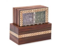 Tea coaster wooden with gems tea coaster set of 4 with box