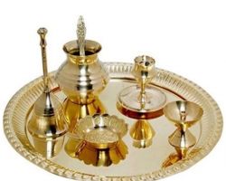 Pooja thali set complete Pooja thali set brass 7 piece