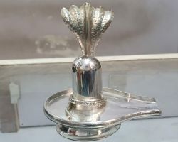 Silver Shivling with sheshnaag chandi ka shivling 255gm