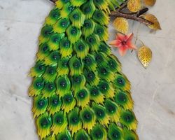 Peacock wall hanging home decor items metal 64×32inches