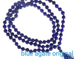 Blue agate mala natural Blue hakik mala 8mm beads 108