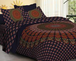 Bedsheet double bed cotton barmeri print red king size code 2