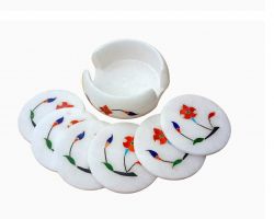 Tea coaster marble stone tea coaster set of 5