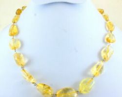 Citrine gemstone necklace yellow citrine gemstone faceted drop stone