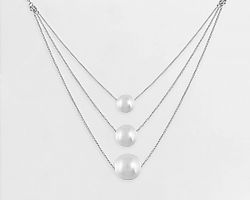 Pearl silver necklace with pearl  silver necklace with pearl 3 layer