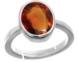 Hessonite Garnet  Ring Silver Gomed Silver Ring 9Ct