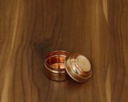 Copper dibbi small size copper Box container with lid tambe ki dibbi