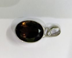 Hessonite garnet silver pendant gomed silver pendant