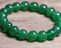 Green agate bracelet 12mm green hakik bracelet