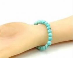 Turquoise bracelet natural Firoza bracelet   6mm