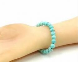 Turquoise bracelet 8mm Natural Firoza Bracelet
