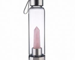 Rose quartz water bottle Rose quartz stone in water bottle