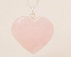 Rose quartz heart pendant