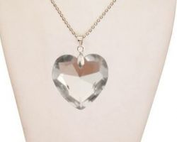 Crystal Pendant heart shape  white crystal clear  Locket