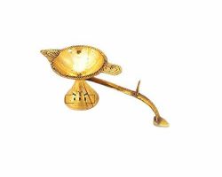 Brass diya with handle brass aarti diya with handle Deepak with handle in brass