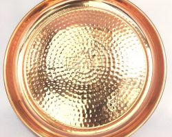 Copper plate hammered design copper plate 11 inches