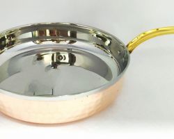 Copper Steel Pan with Brass handle