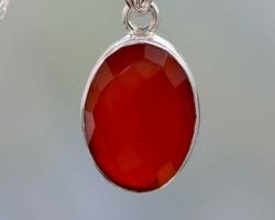 Carnelian Silver Pendant carnelian stone in silver pendant
