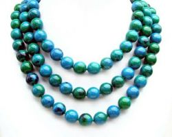 Chrysocolla necklace 3 layer necklace