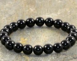 Black tourmaline bracelet 8mm natural black tourmaline bracelet