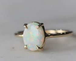 Fire opal  gold ring natural fire opal stone with gold ring