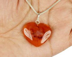 Carnelian stone pendant carnelian heart shape Locket heart shape locket