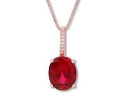 Ruby Pendant Gold Ruby stone pendant 9kt gold