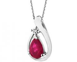 Ruby pendant in white gold